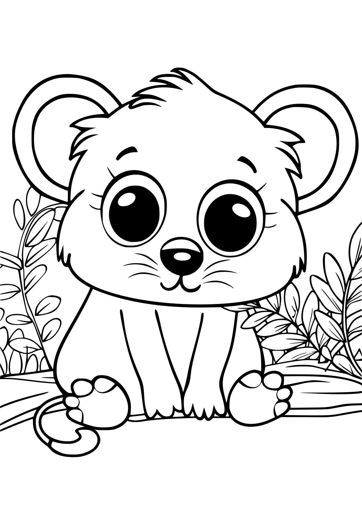 coloring pages cute animals koala, panda, bear, free page downloads