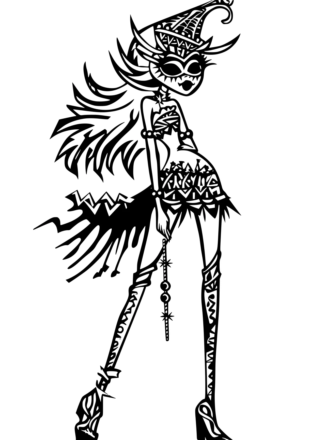 monster high coloring book skellington, muertos, witchy, witch, skeleton, free page downloads