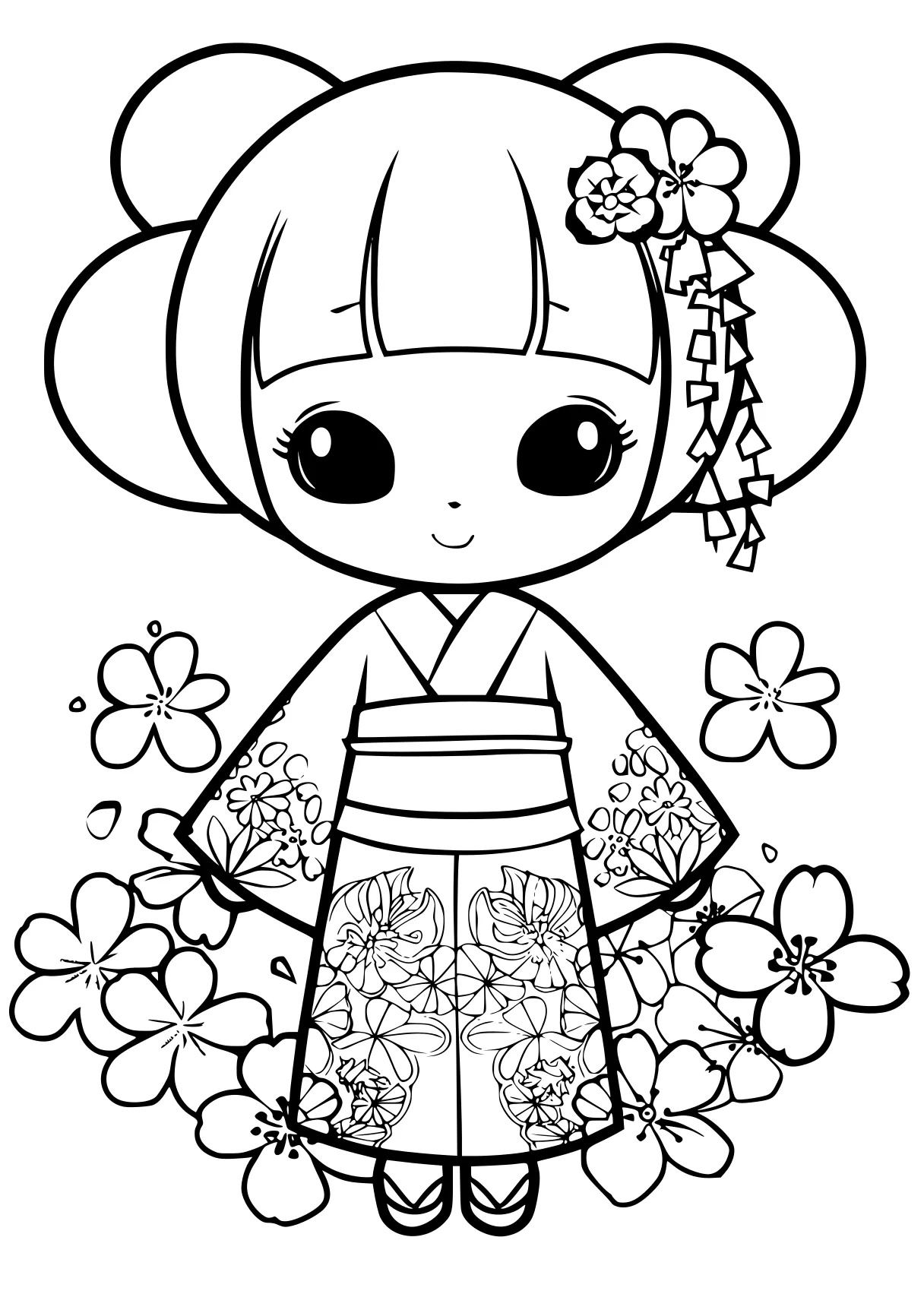 kuromi coloring pages, illustrator, printables, flower, free page downloads