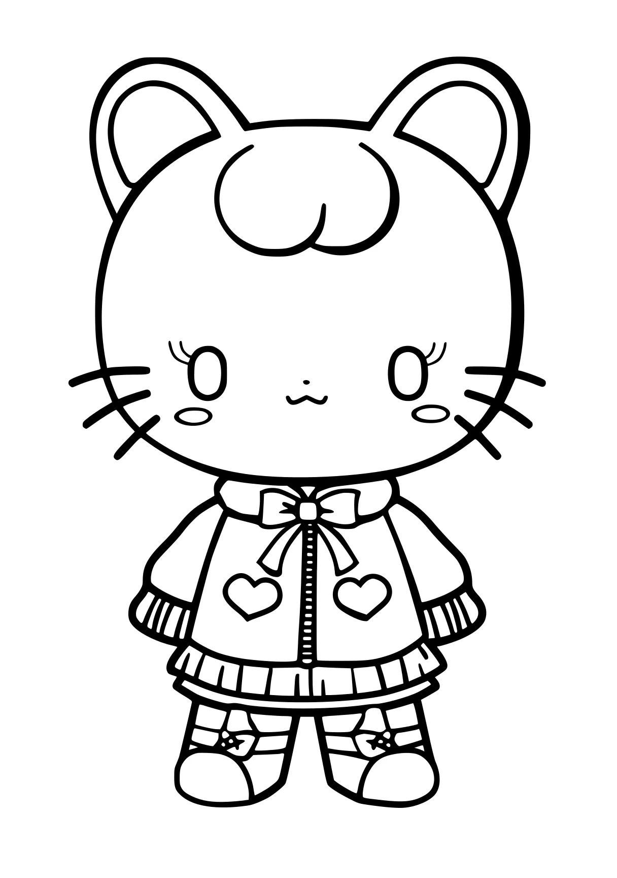 kuromi coloring page cinnamoroll, kuromi, sanrio, kitty, chibi, free downloads