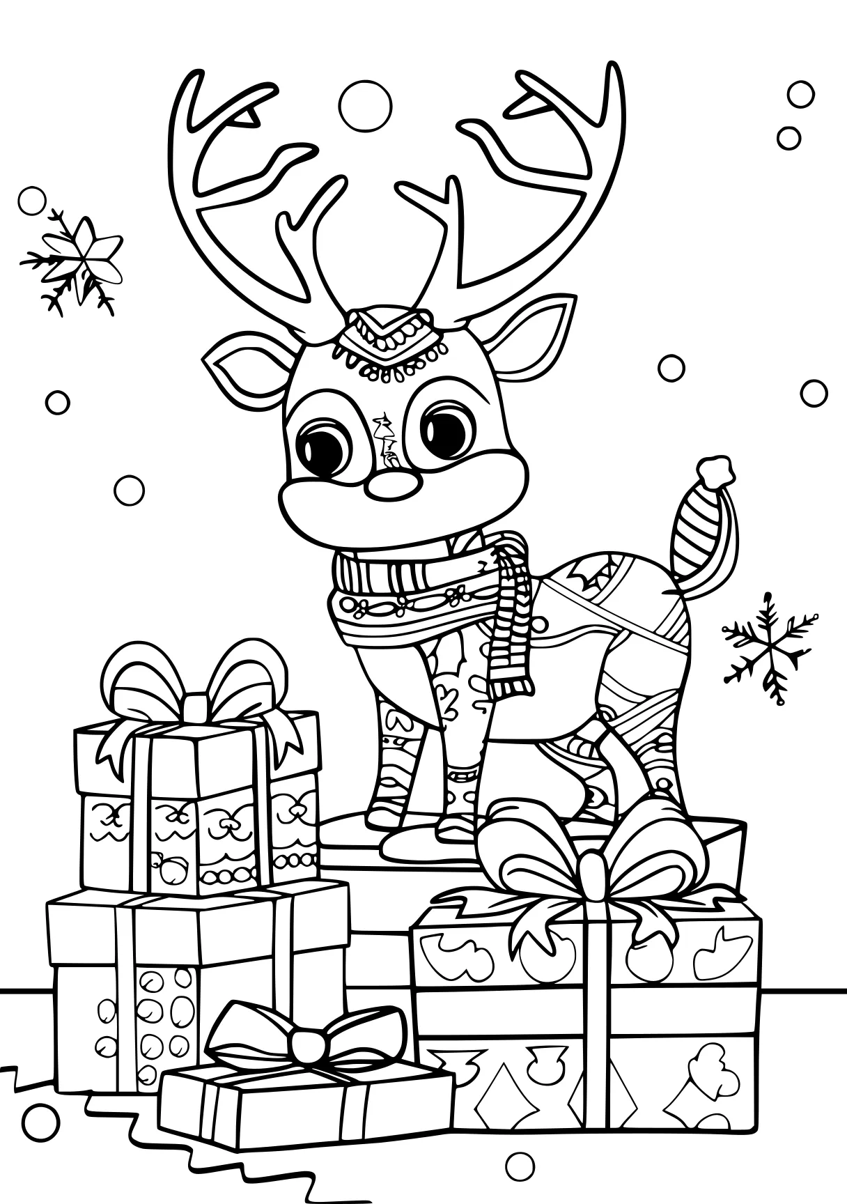 christmas coloring pages rudolph, reindeer, deer, free page downloads