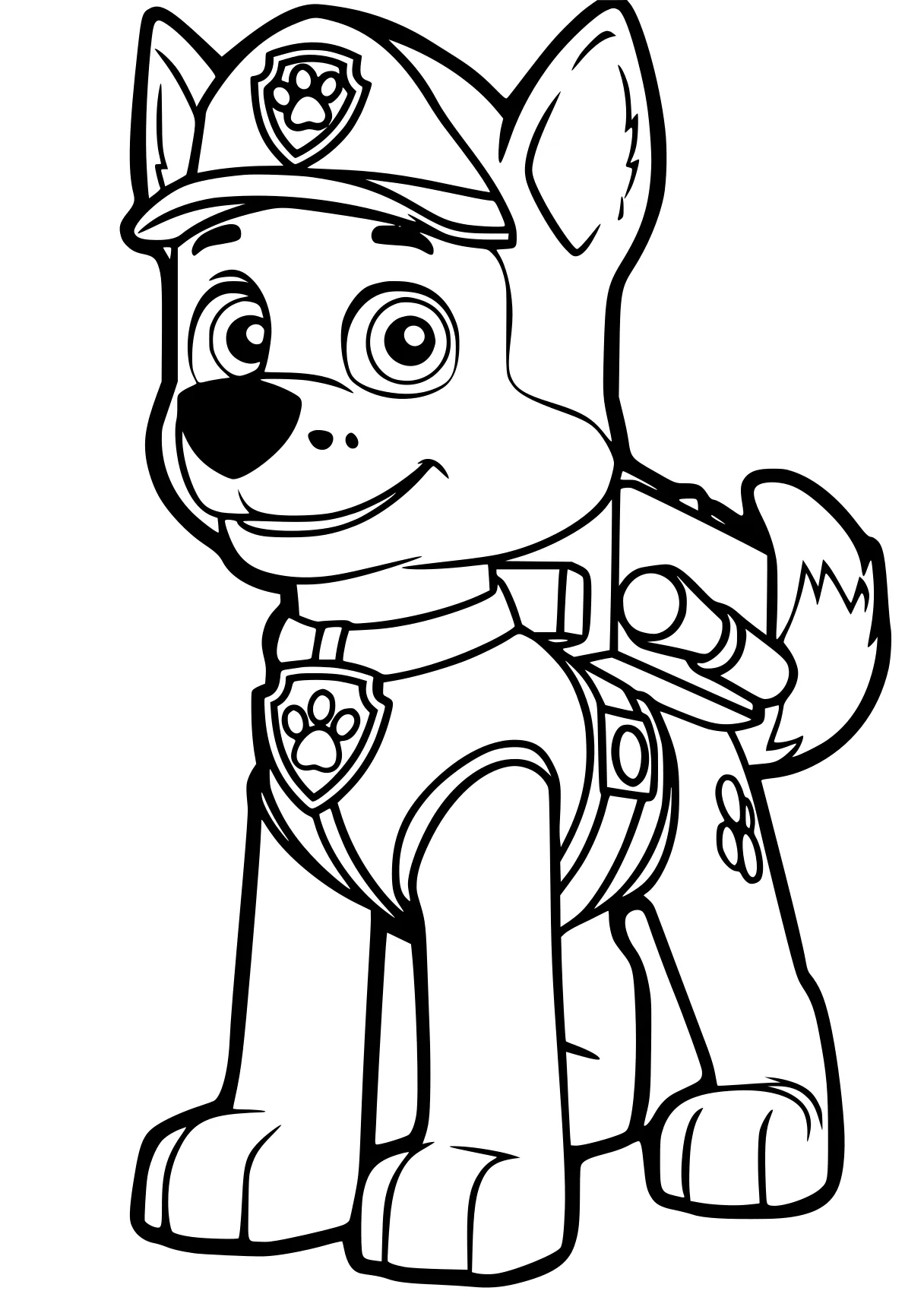 paw patrol colouring page backpack, corgi, husky, fazbear, rocket, free coloring downloads