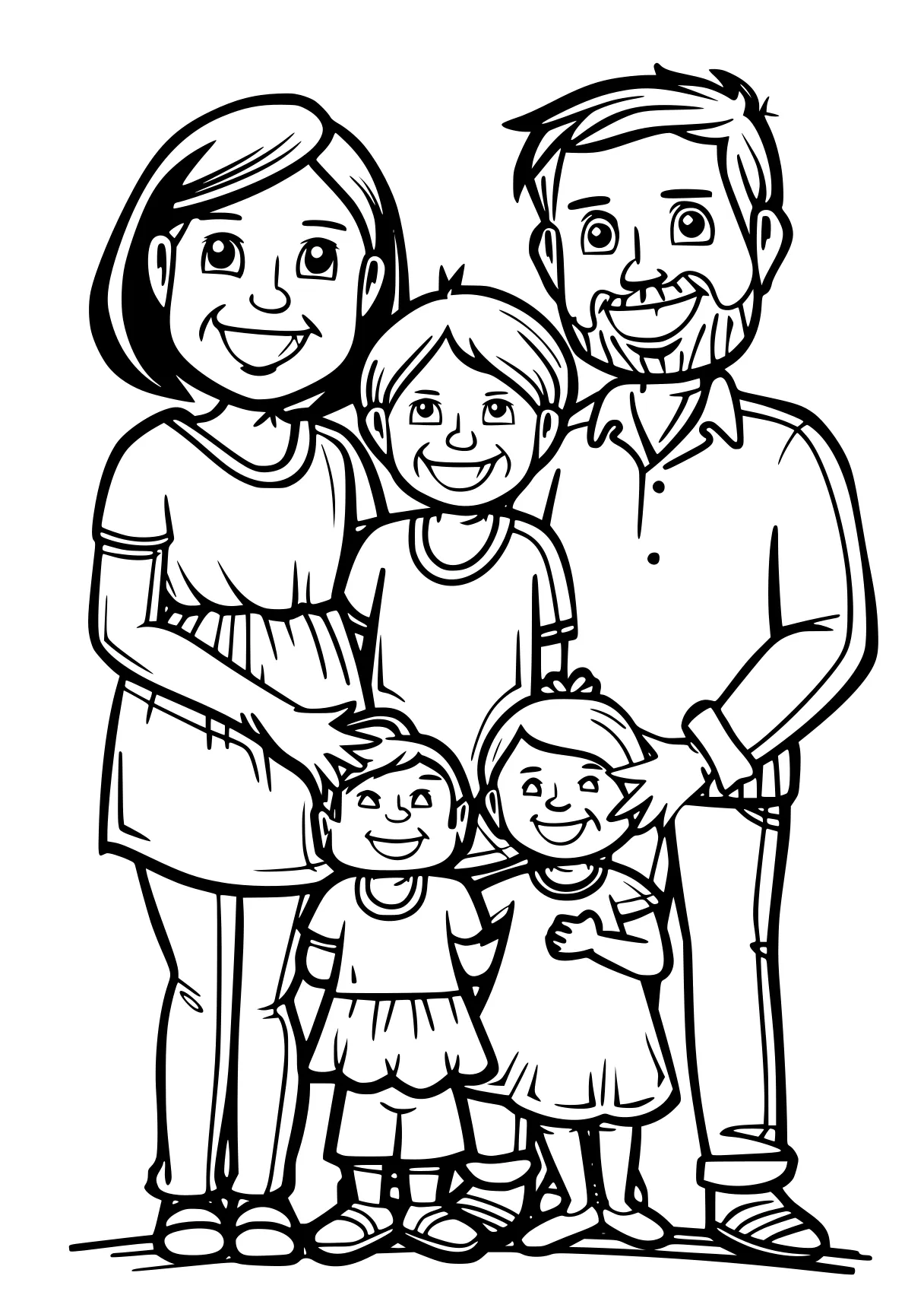 family coloring page family, children, father's, free downloads