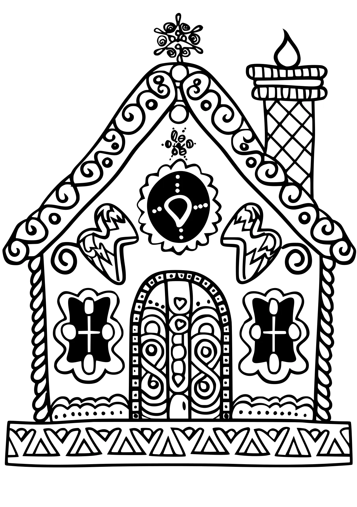 gingerbread house coloring page ornament, catholic, crown, free downloads