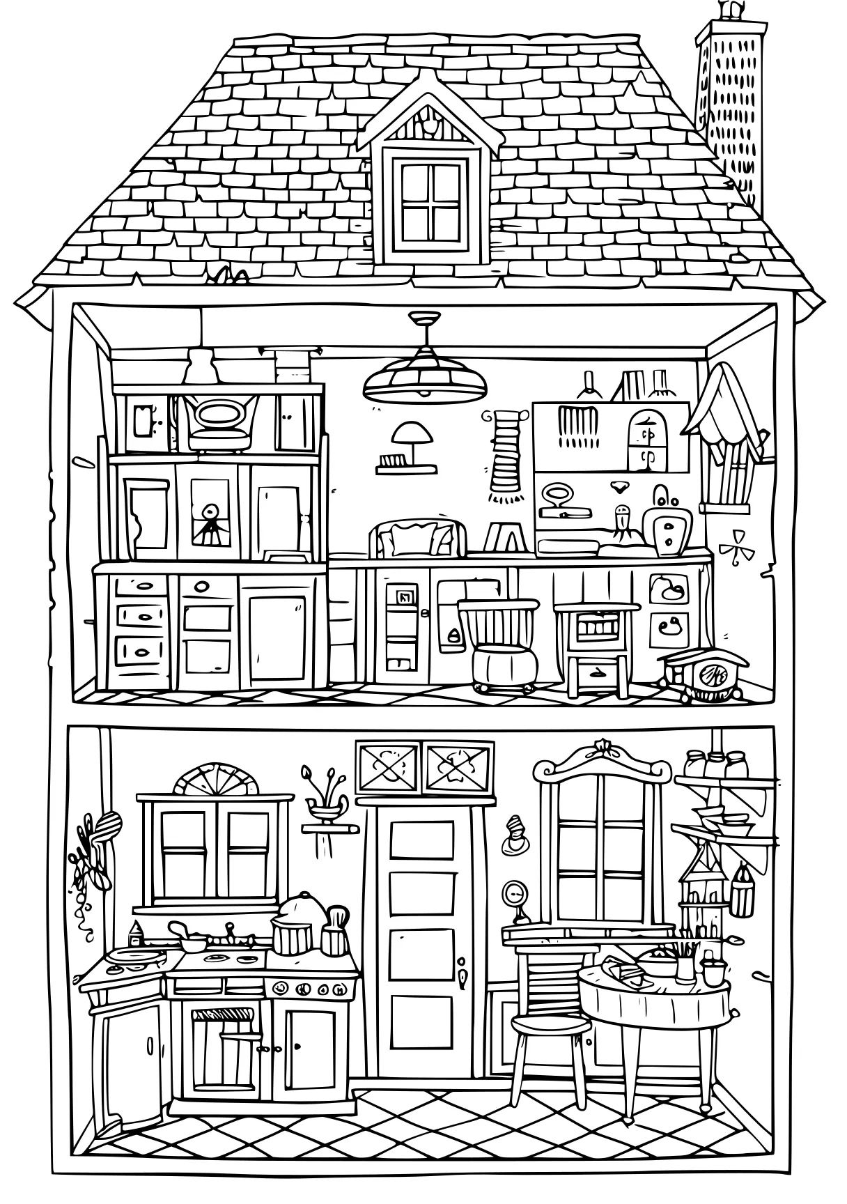 gabby's dollhouse coloring pages dollhouse, house, kitchen, free page downloads