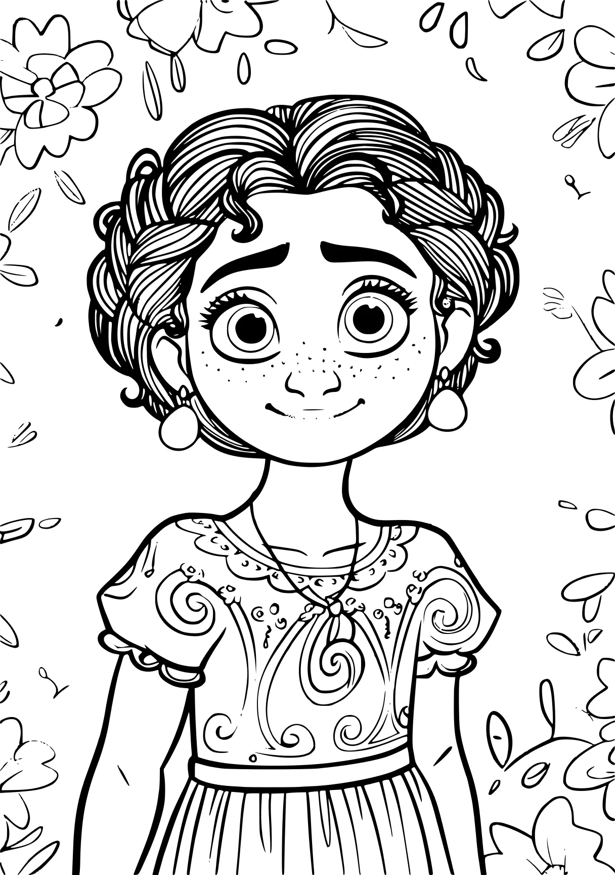 encanto color page moana, tiana, tangled, free coloring downloads