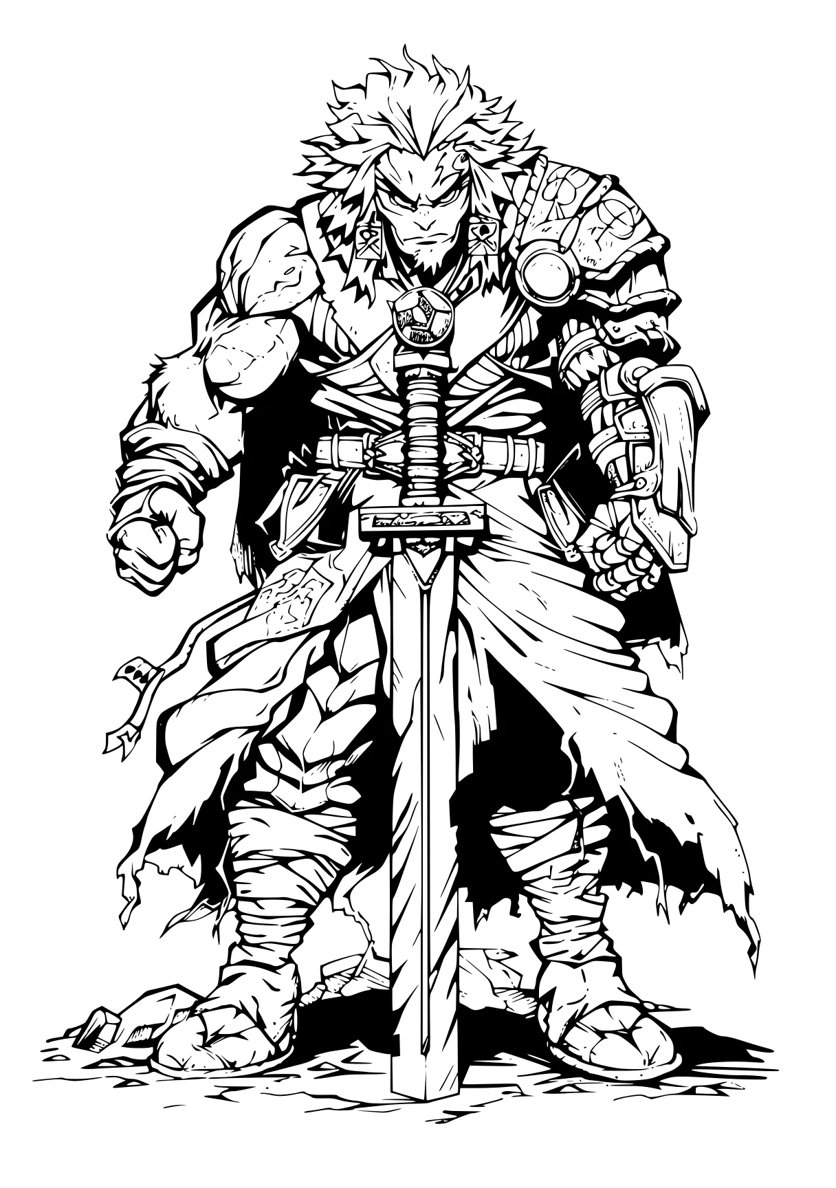 demon slayer colouring pages knight, ranger, goliath, warrior, broly, free coloring page downloads