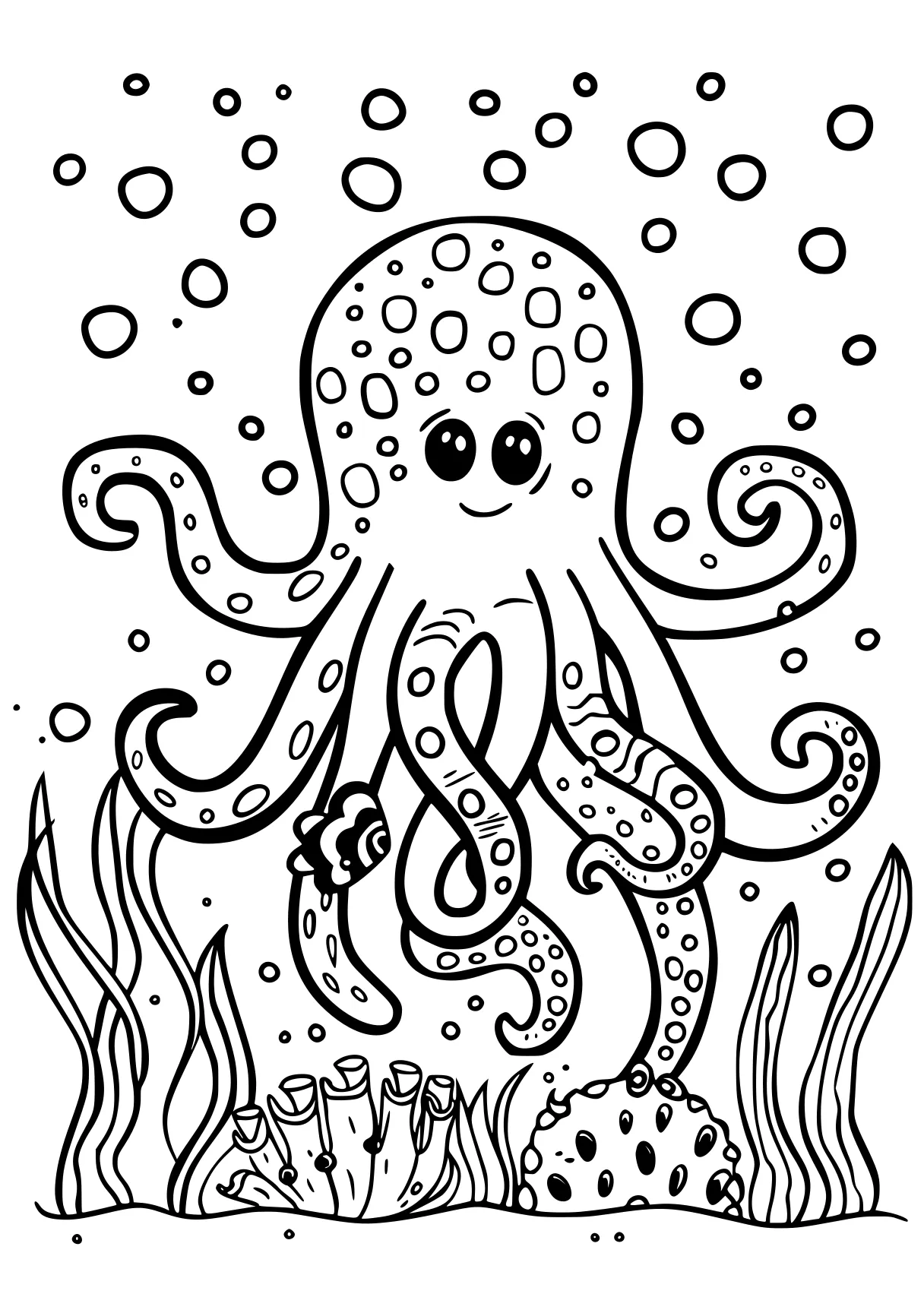 sea creature coloring page octopus, illustrator, squidward, free downloads