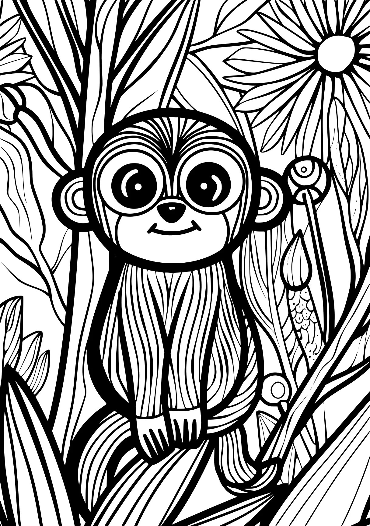 bluey coloring sheet monkey, jungle, gorilla, rainforest, free page downloads