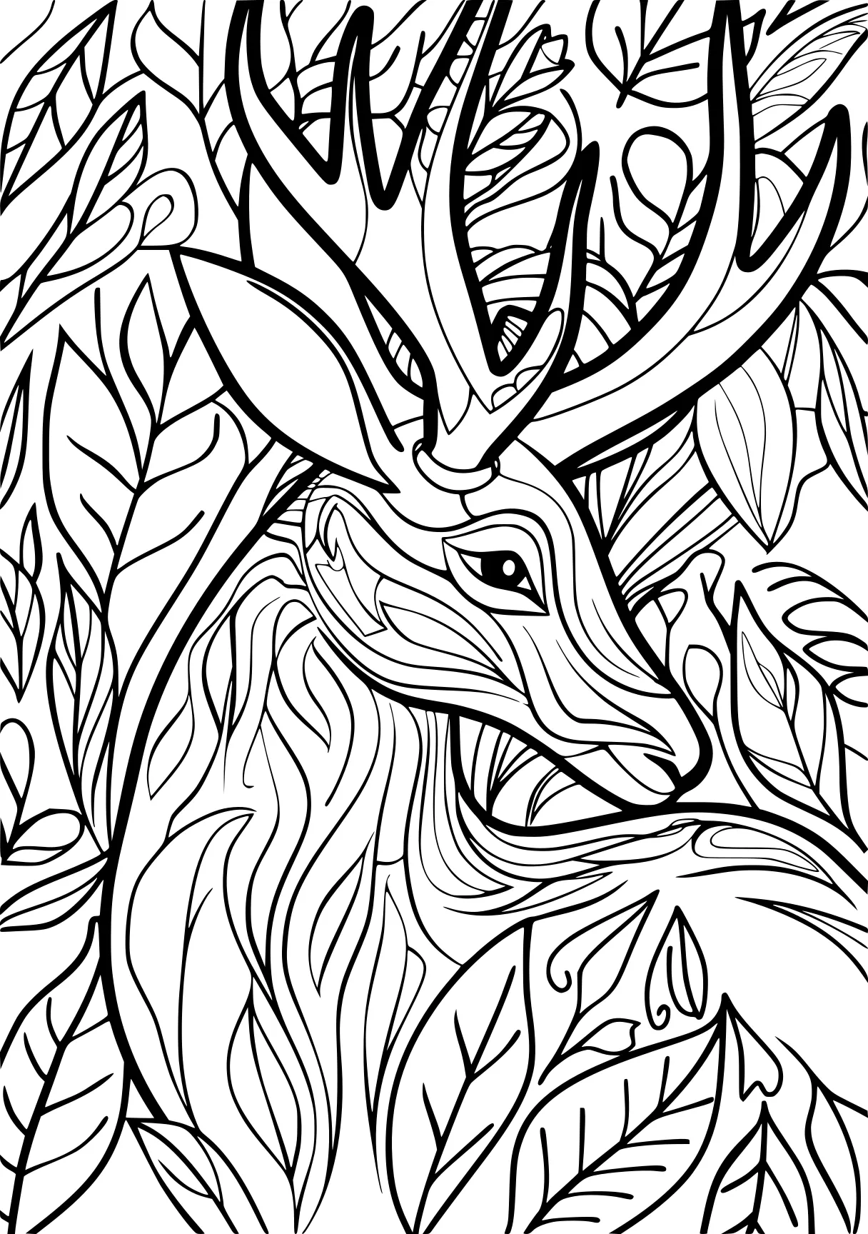 adult coloring book pages, deer, colouring, coloring, free page downloads