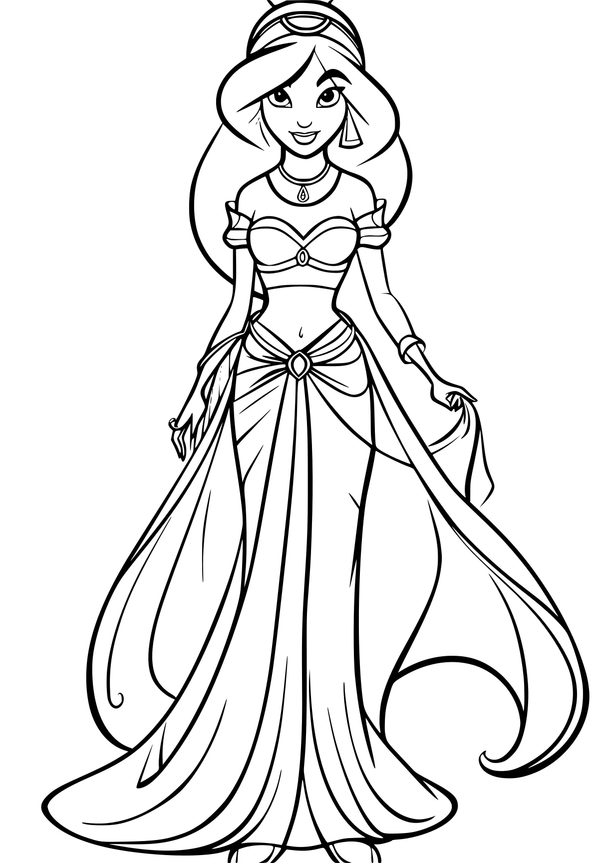 princess jasmine coloring pages rosalina, jasmine, tiana, printables, free page downloads