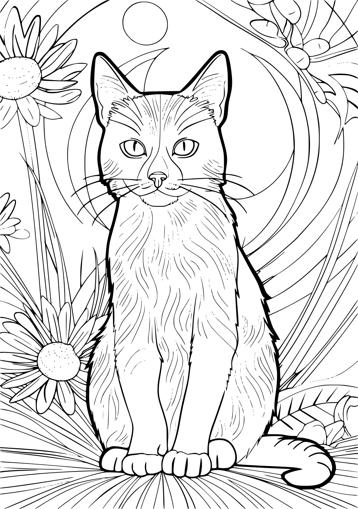 printable color by number for adults caticorn, cat, kitty, free coloring page downloads