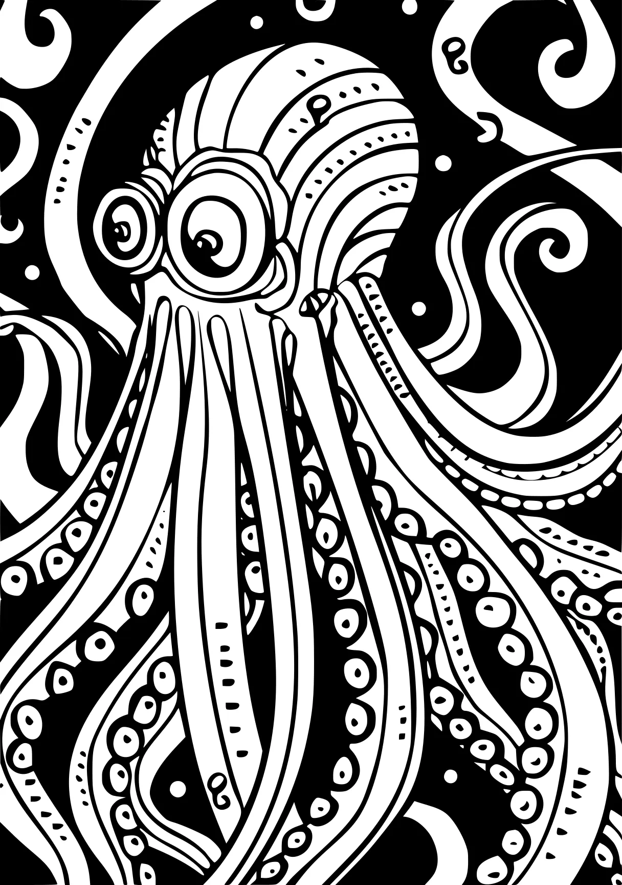 bluey coloring sheet octopus, zentangle, peacock, free page downloads