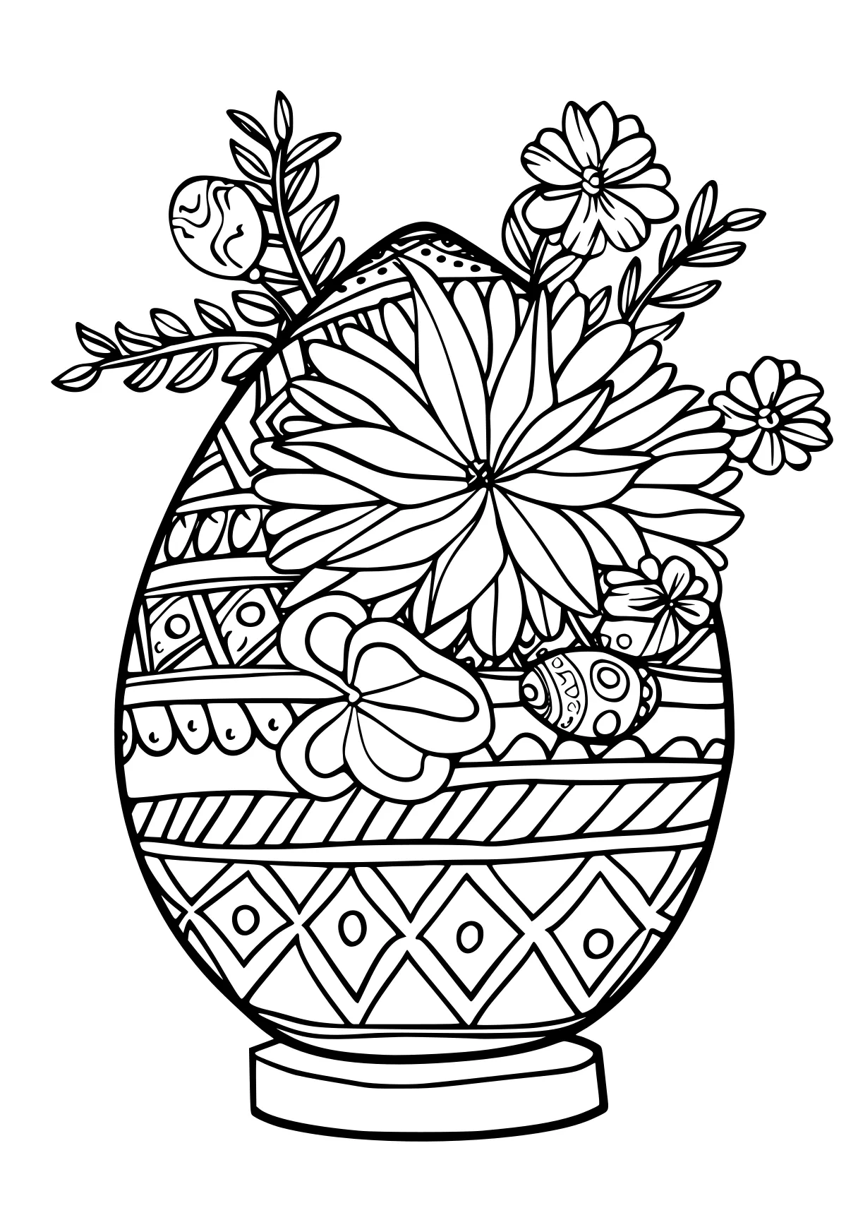 free easter coloring pages ornament, zentangle, mandala, page downloads