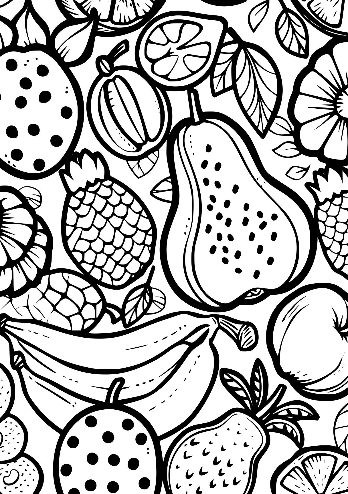 fruit coloring page fruits, vegetables, foods, free downloads