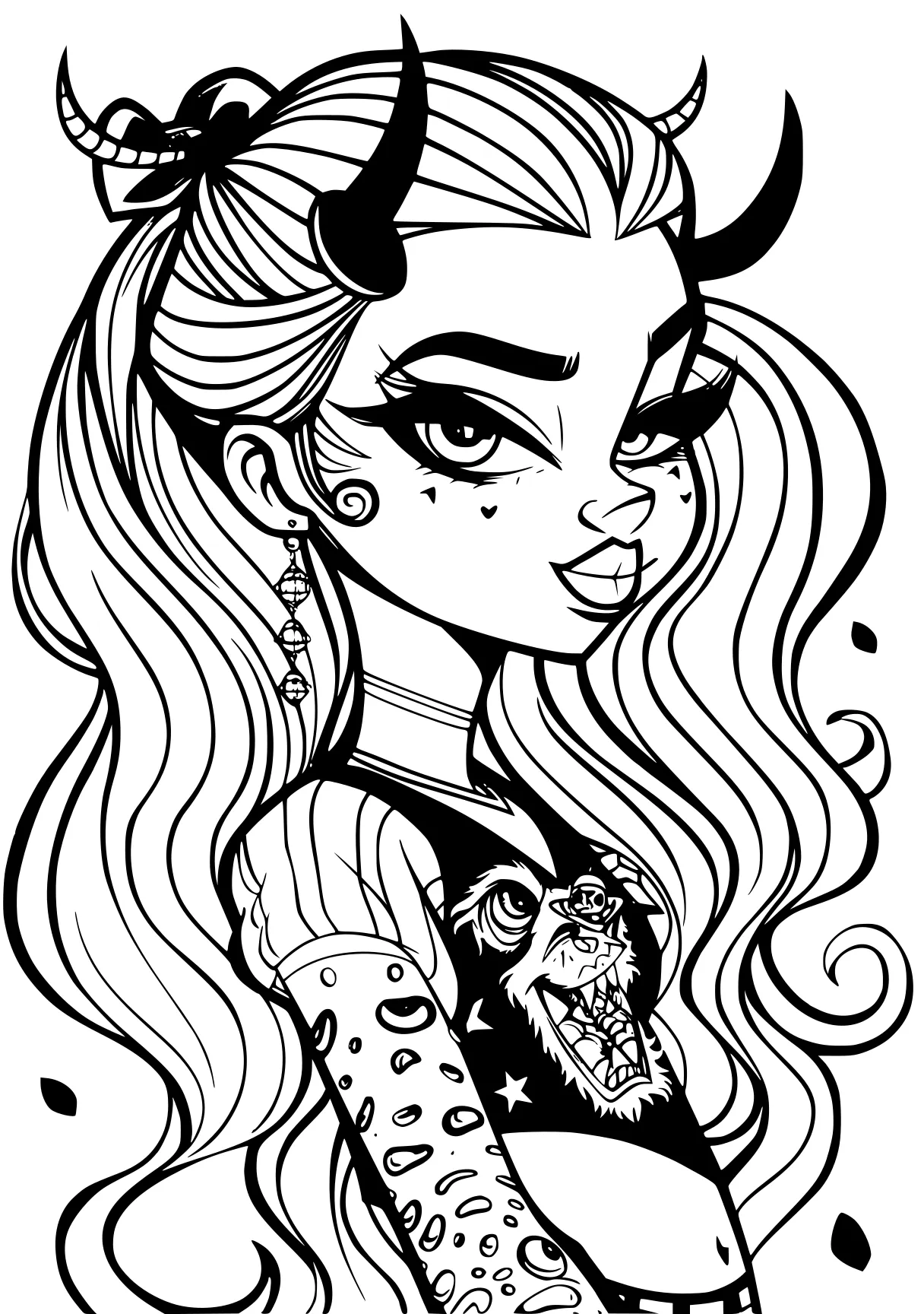 monster high coloring book witchy, harley, widow, glamrock, bratz, free page downloads