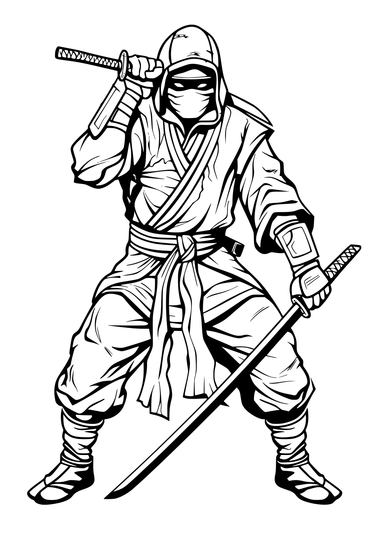 ninja coloring page katana, tanjiro, ranger, ninja, kung, free downloads