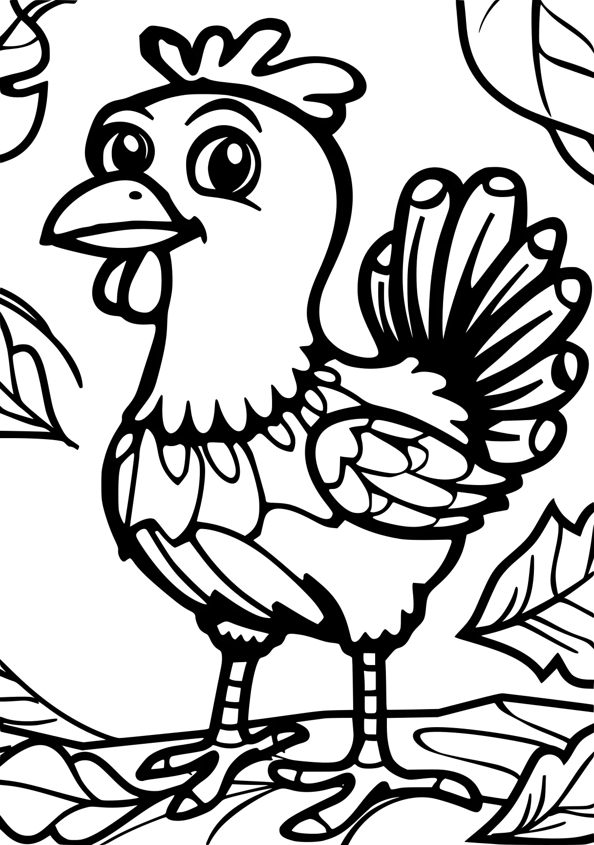 thanksgiving coloring pages rooster, bird, chick, free page downloads