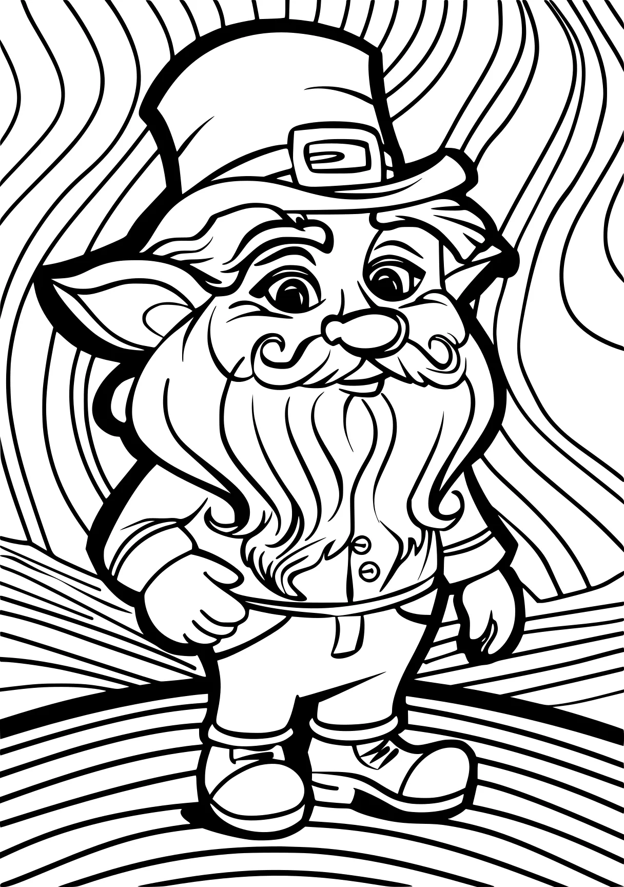 st patricks day colouring pages gnome, leprechaun, wizard, free coloring page downloads