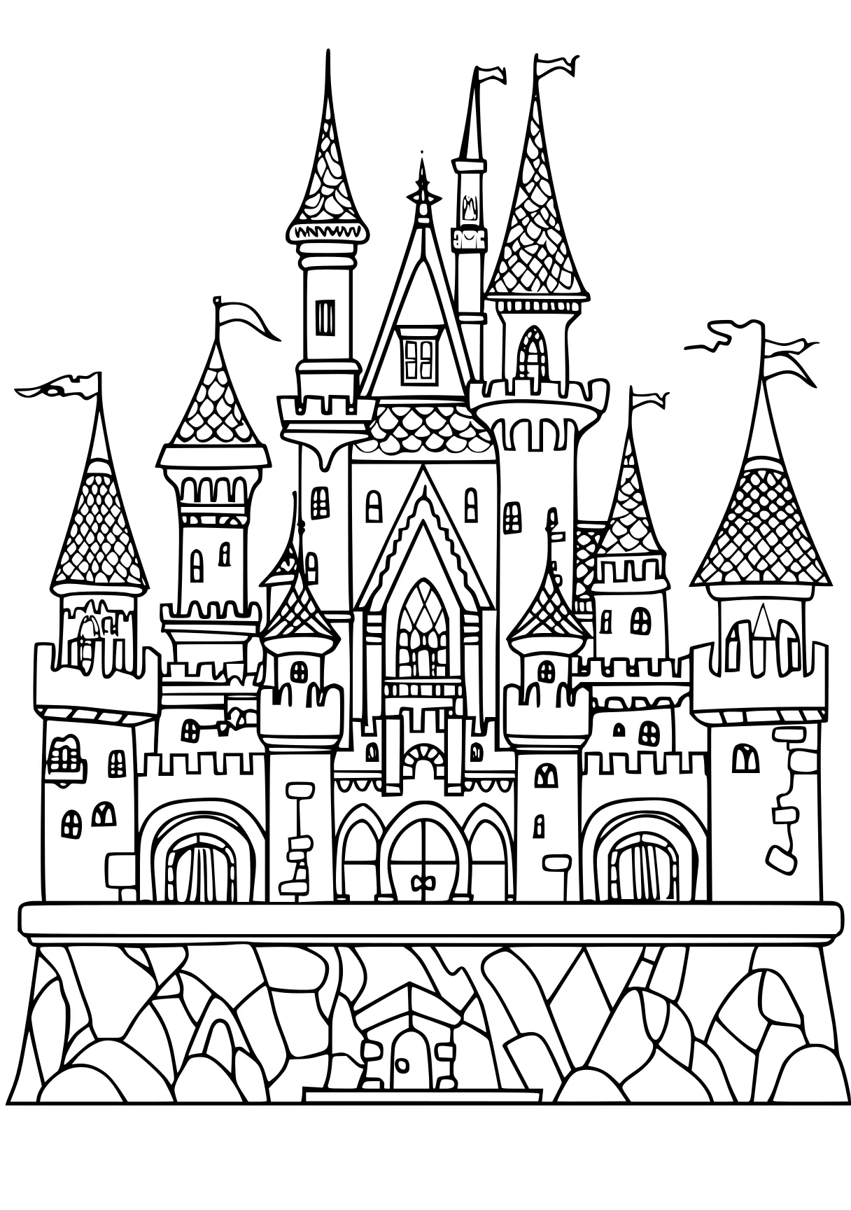 castle coloring page, castle, printables, palace, free downloads