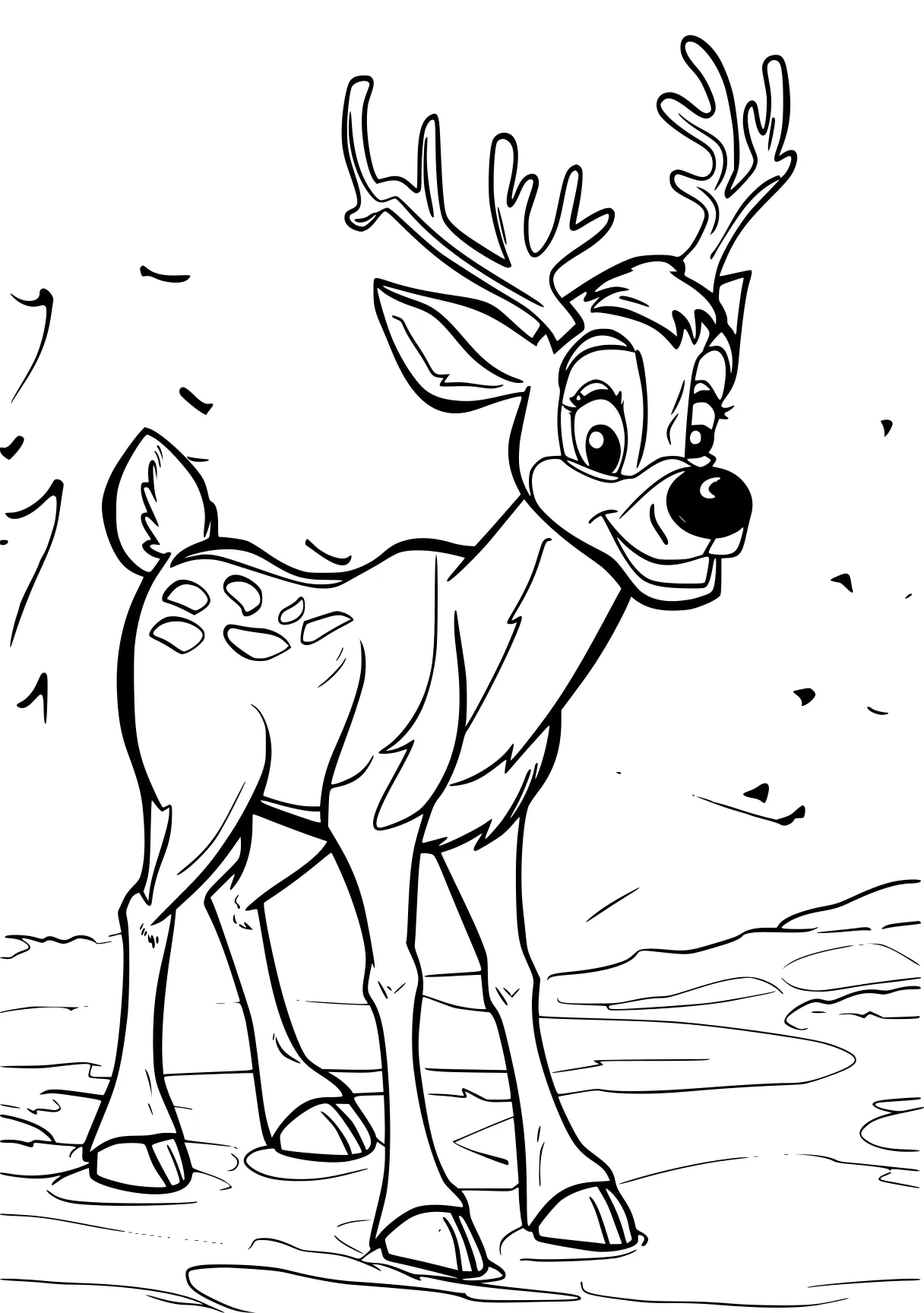 rudolph the red nosed reindeer coloring pages deer, rudolph, bambi, reindeer, free page downloads