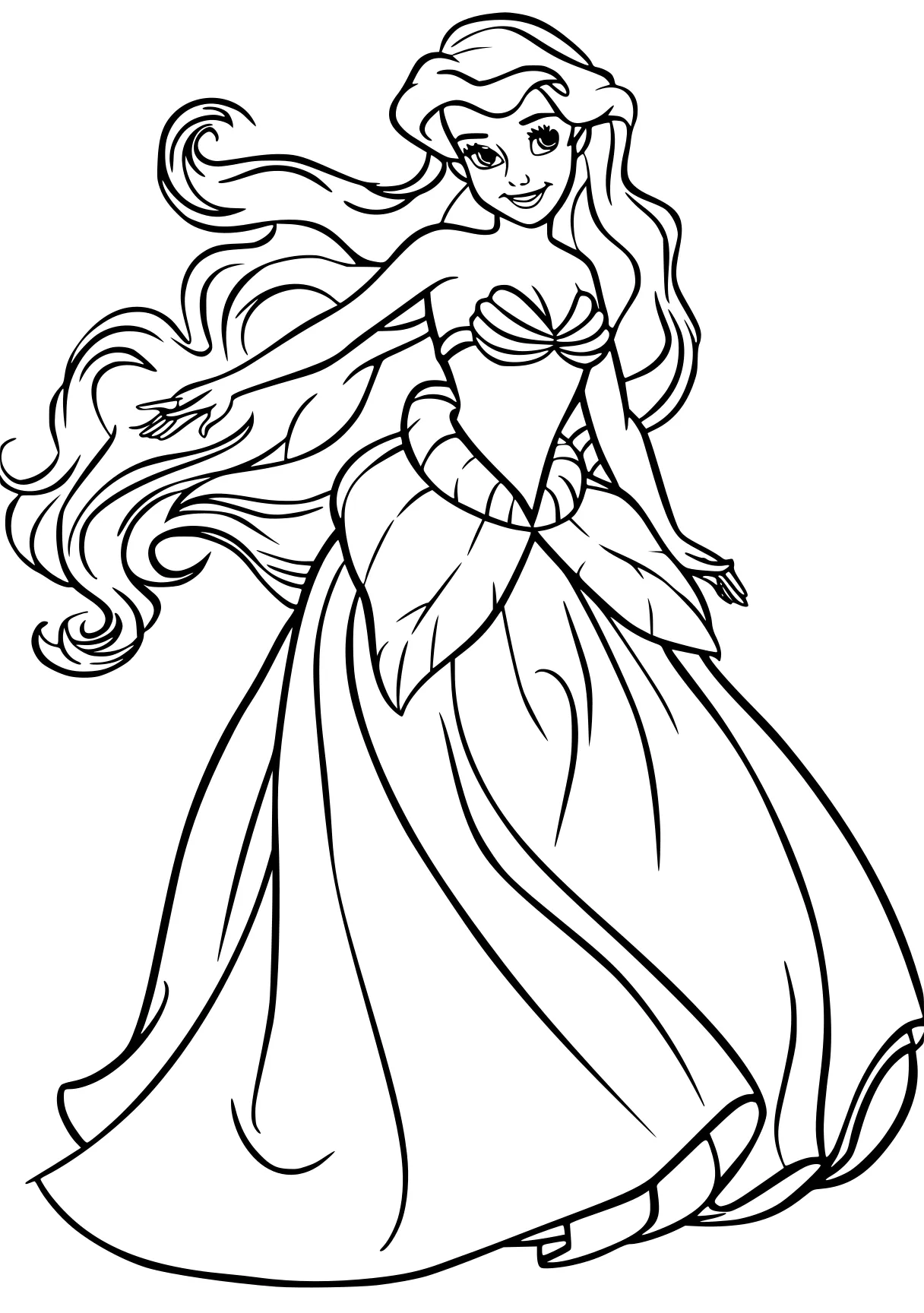 princess ariel coloring pages rapunzel, rosalina, elsa, free page downloads