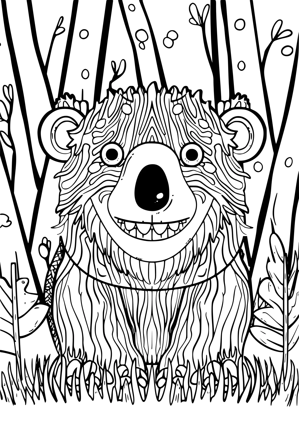 difficult coloring pages bear, bears, groundhog, free page downloads