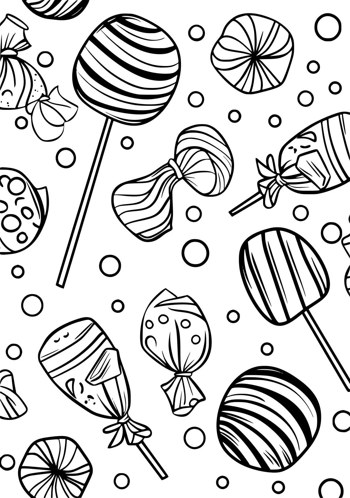 candy coloring page lollipop, printables, candy, free downloads