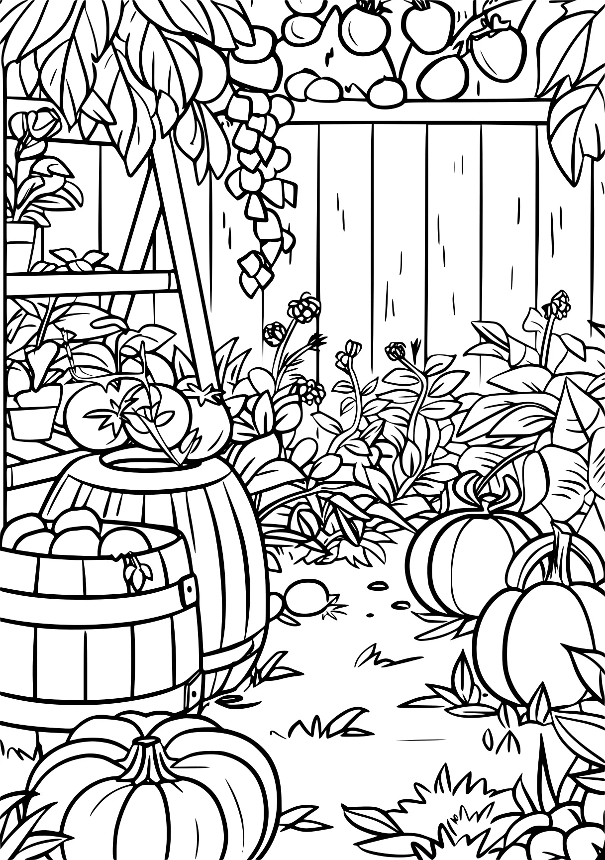 garten of banban coloring pages, garten, nursery, vegetables, free page downloads