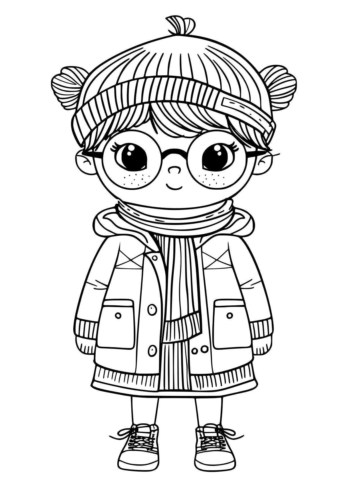 preppy coloring page pororo, winter, beanie, illustrator, alvin, free downloads