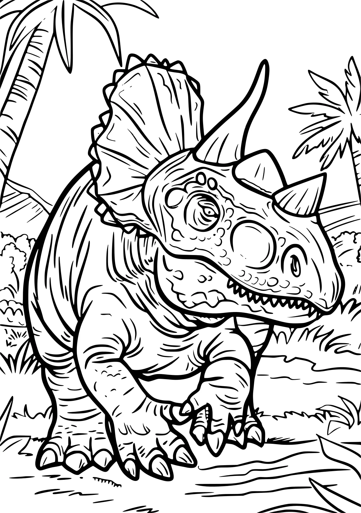 dinosaur coloring pages triceratops, carnotaurus, dilophosaurus, ankylosaurus, stegosaurus, free page downloads