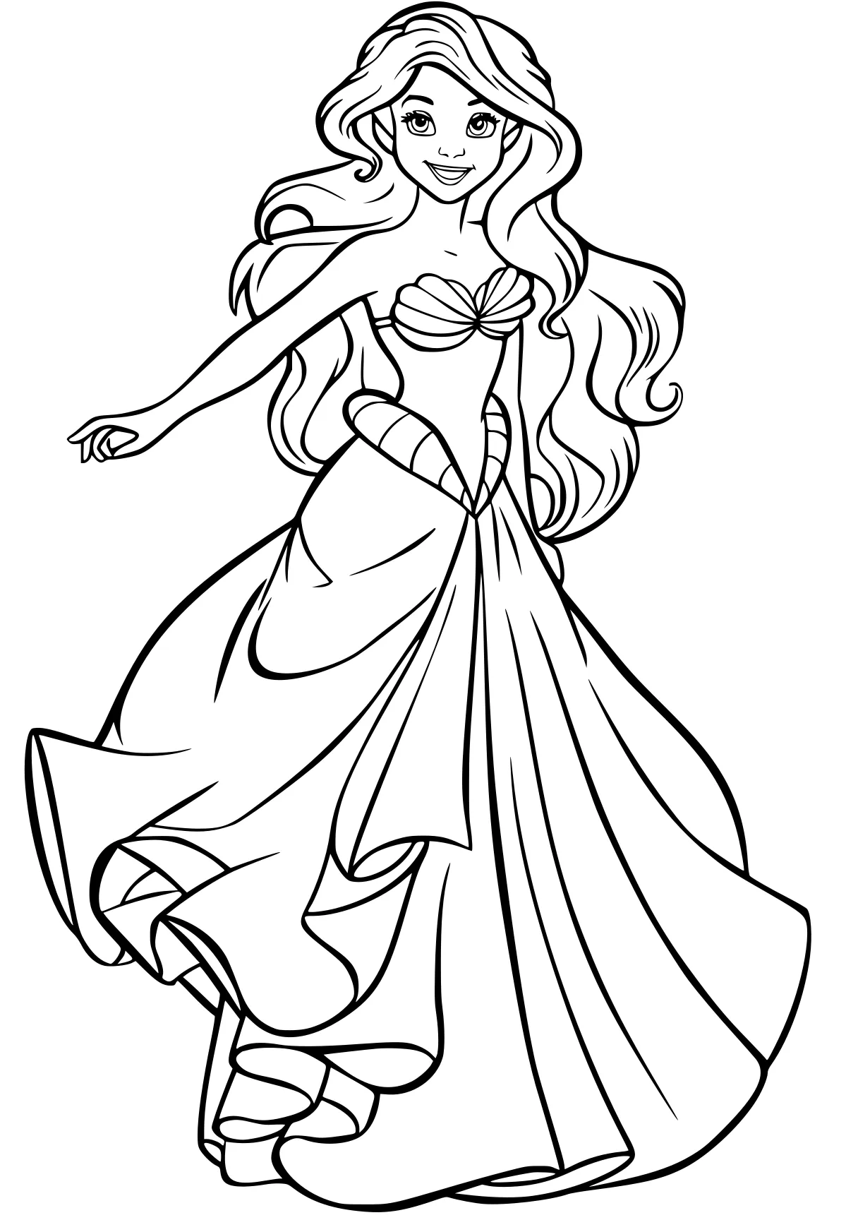 princess ariel coloring pages rosalina, jasmine, rapunzel, moana, free page downloads