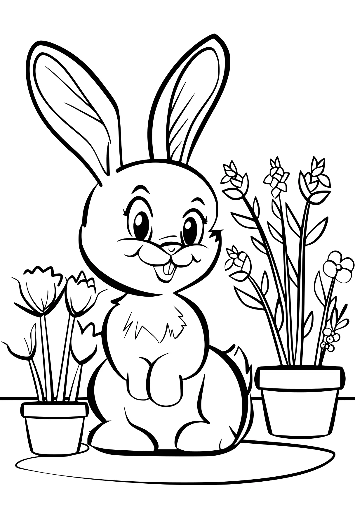 simple coloring sheets bunny, rabbit, illustrator, free page downloads