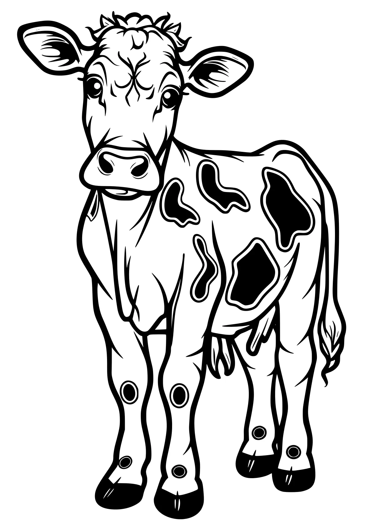 cow coloring sheet cow, giraffe, deer, zebra, illustrator, free page downloads