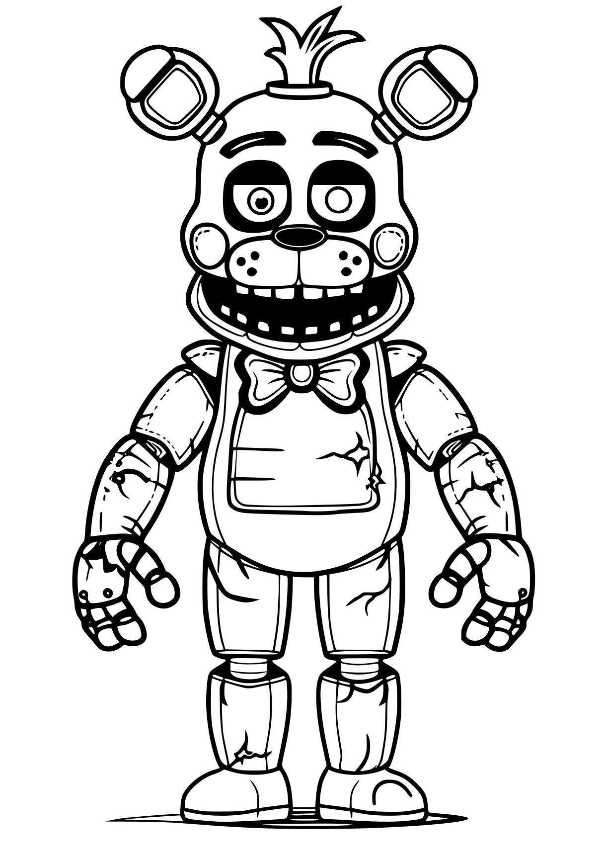 fnaf coloring page fnaf, fazbear, zomboss, chica, robot, free downloads