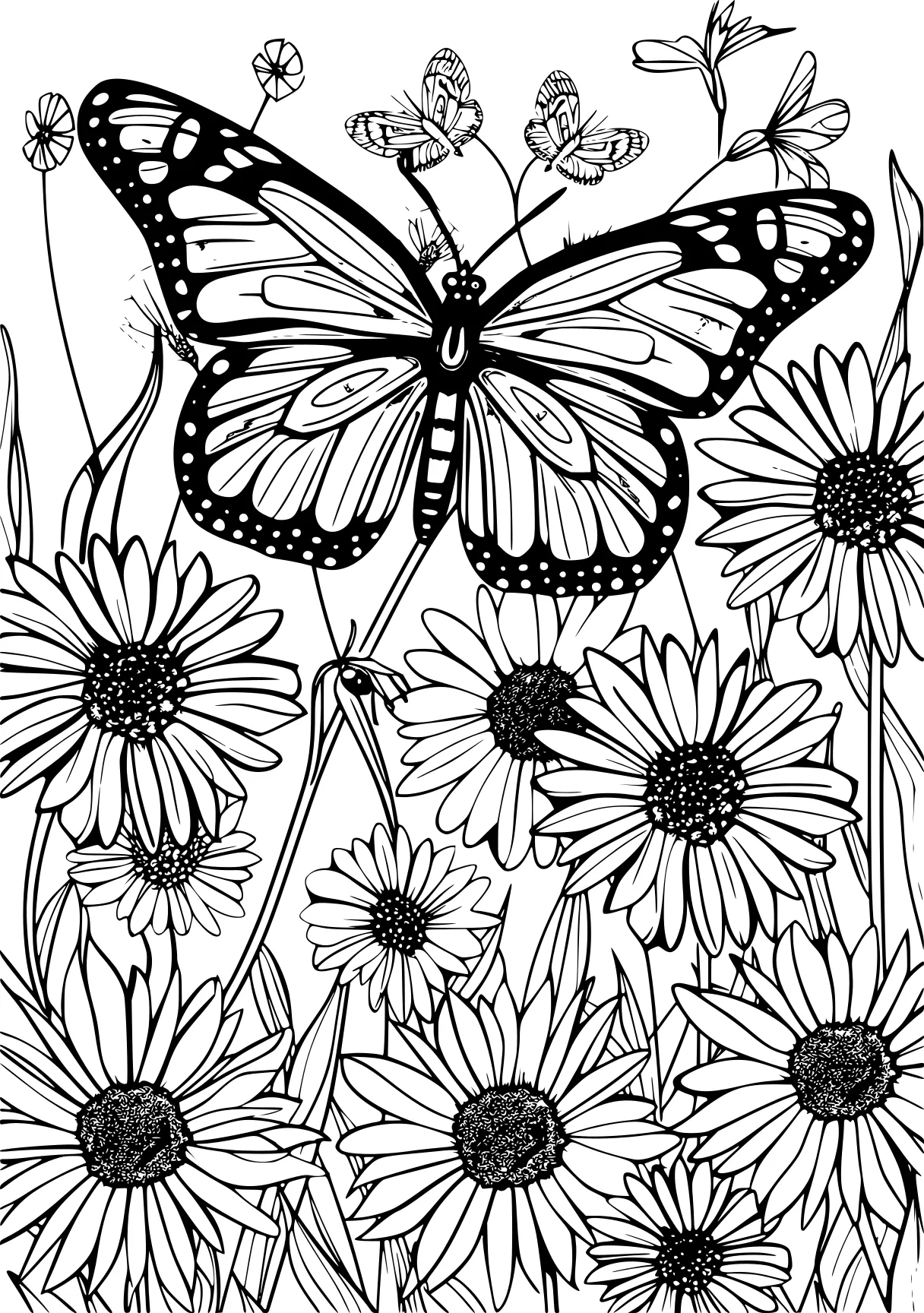 a flower coloring pages butterfly, butterflies, zentangle, free page downloads