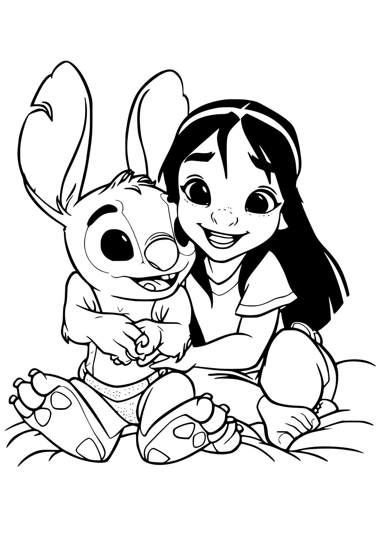 lilo and stitch coloring pages bunnies, lilo, stitch, bunny, children, free page downloads