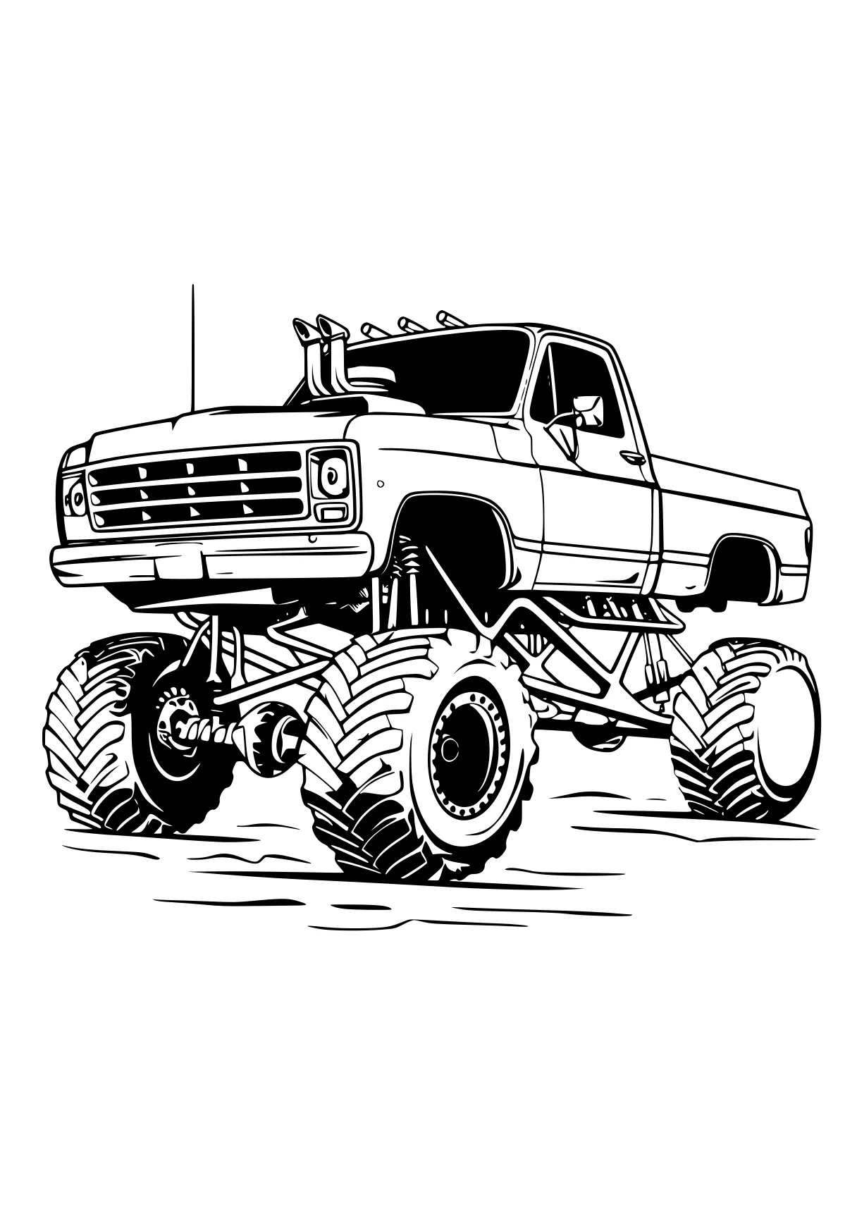 monster truck color page truck, trucks, vehicle, crawler, ranger, free coloring downloads