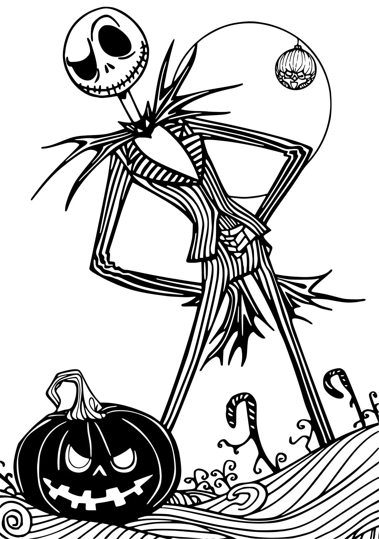 coloring pages nightmare before christmas skellington, scarecrow, skeleton, vampirina, muertos, free page downloads