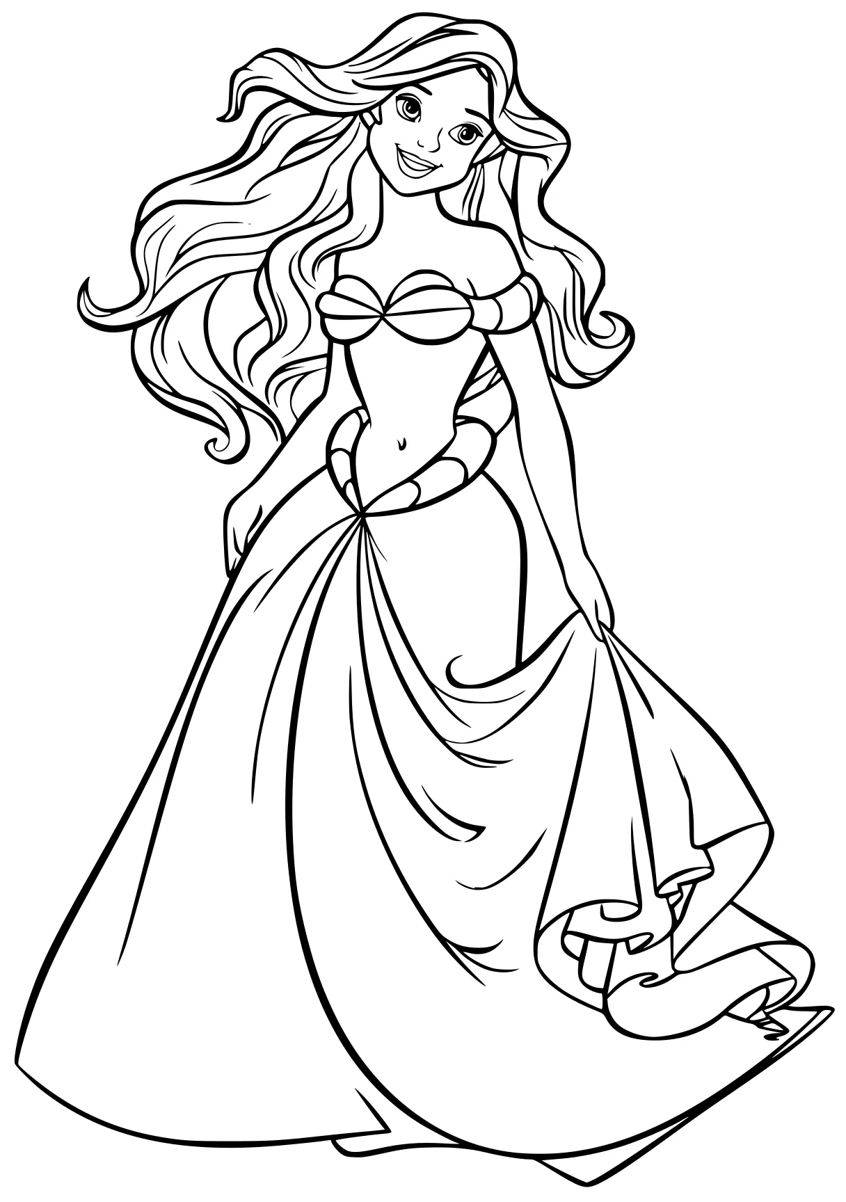 ariel coloring page rosalina, rapunzel, princess, jasmine, cinderella, free downloads