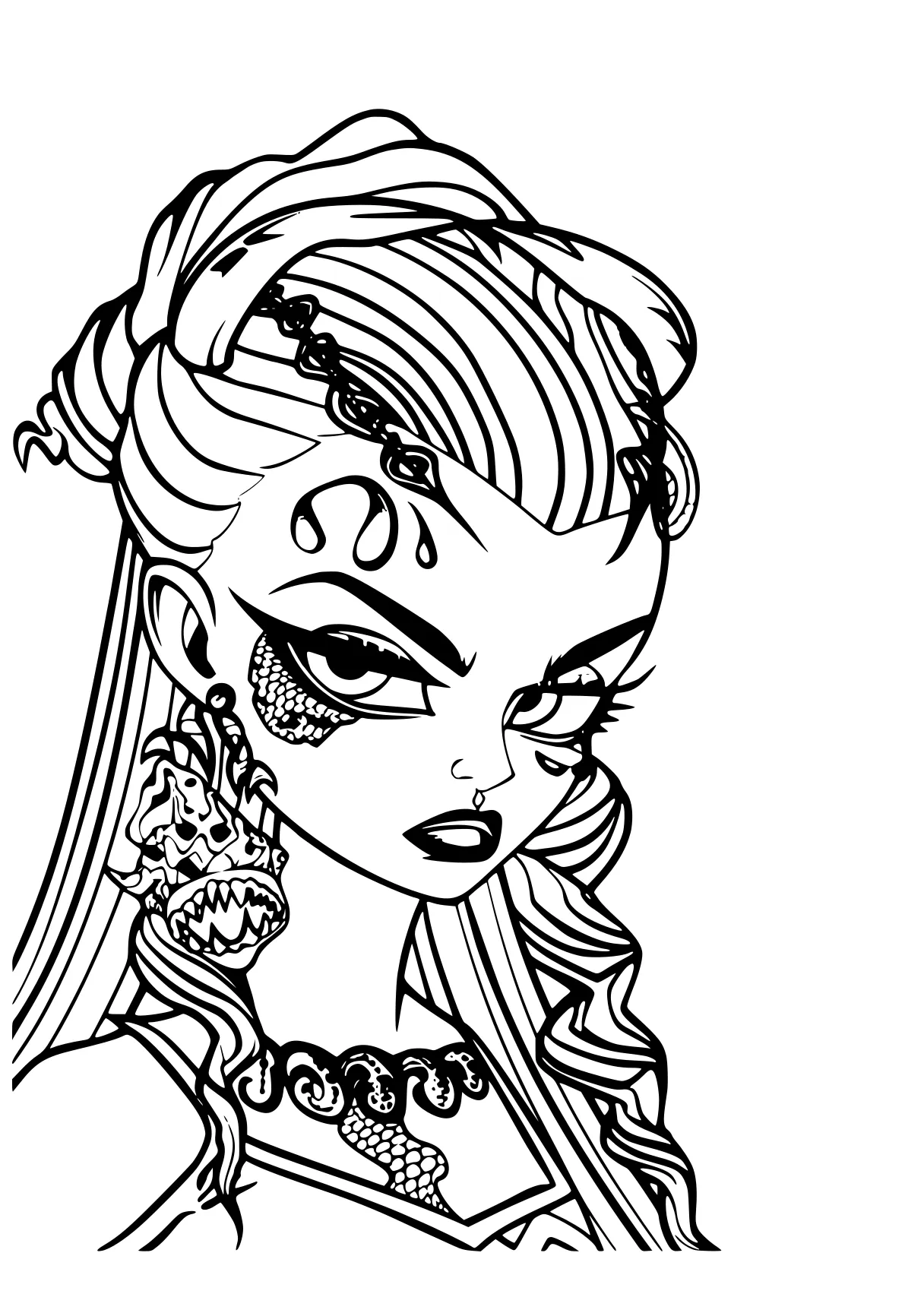 monster high coloring page widow, bratz, glamrock, lady, witchy, free downloads