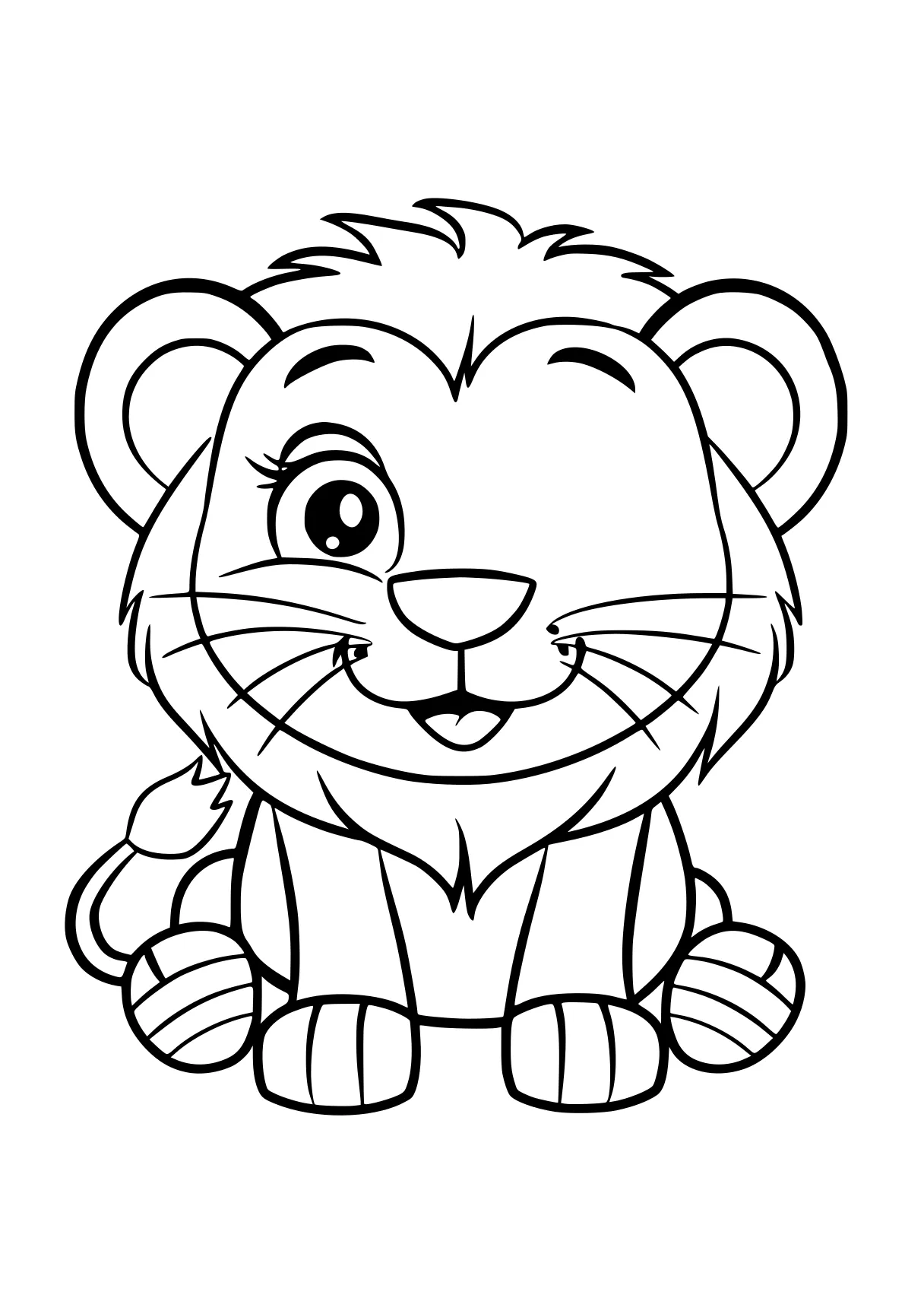 simple coloring pages lion, tiger, jaguar, free page downloads