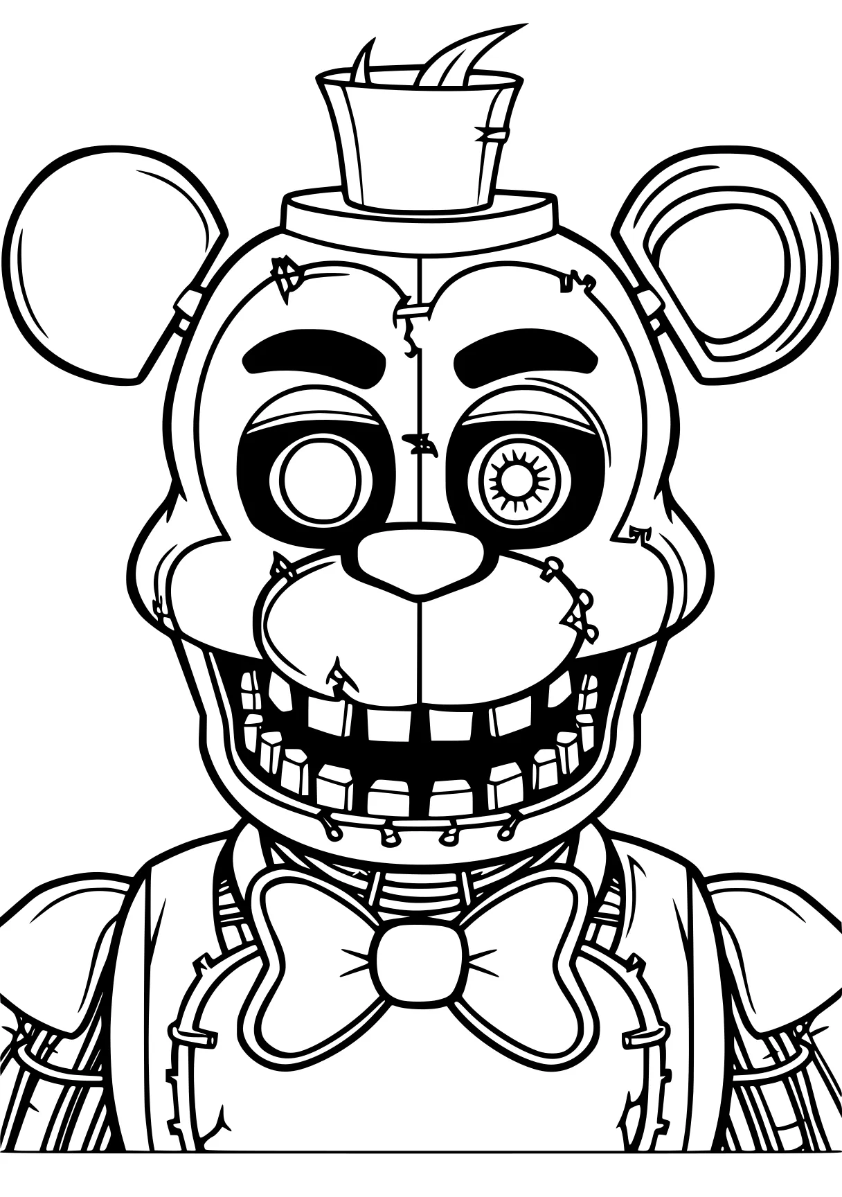 five nights at freddy's colouring pages fnaf, fazbear, freddy, bonnie, free coloring page downloads