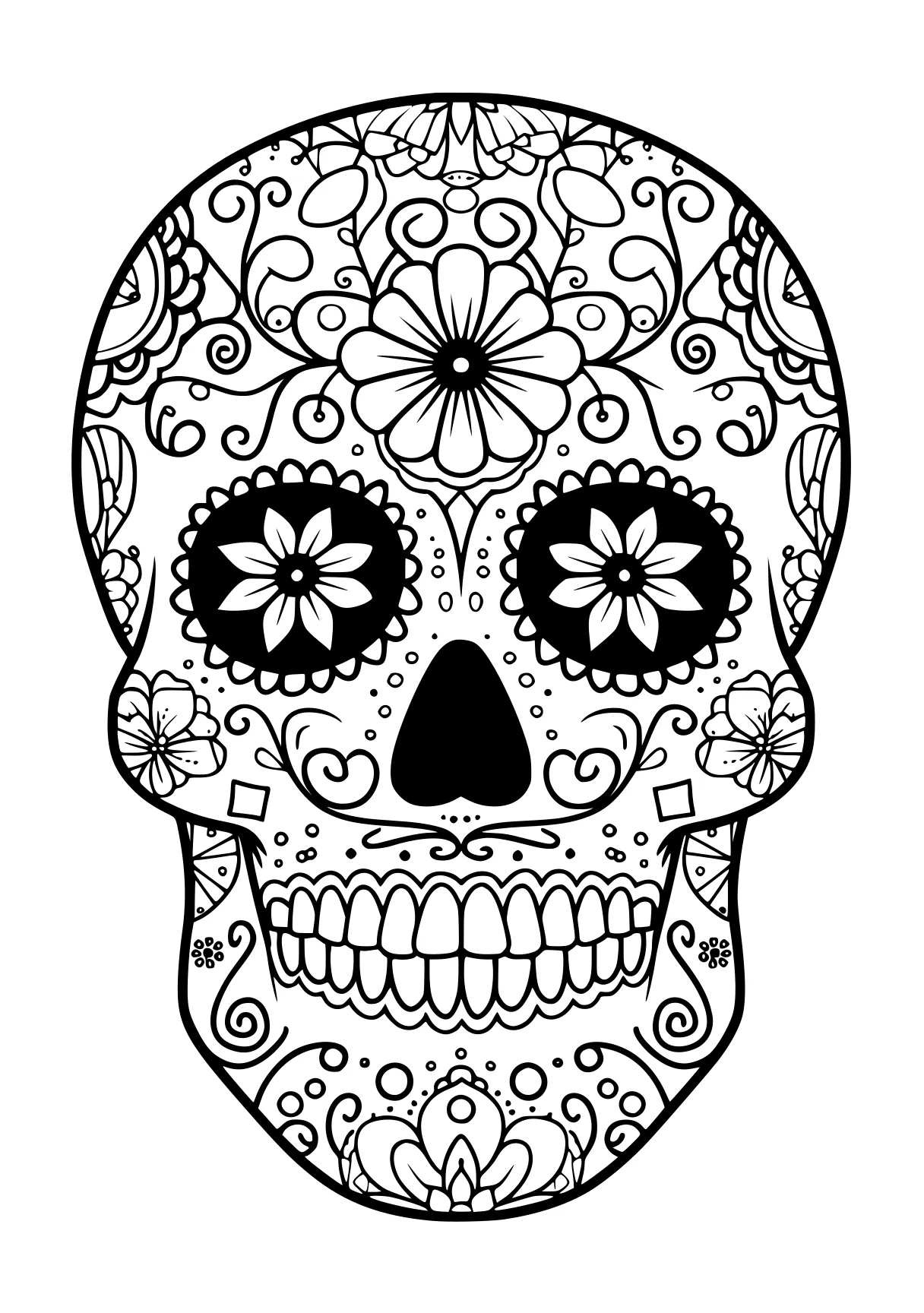 fun coloring pages muertos, skull, cinco, free page downloads