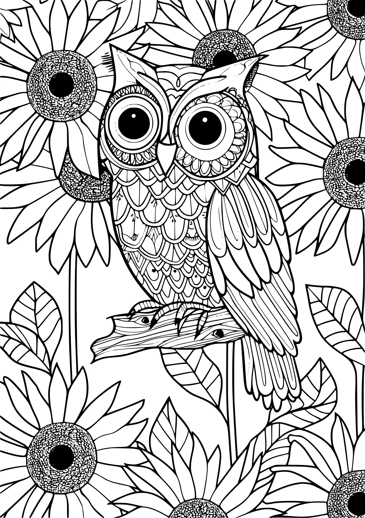 free color by number printables, owl, zentangle, colouring, coloring page downloads