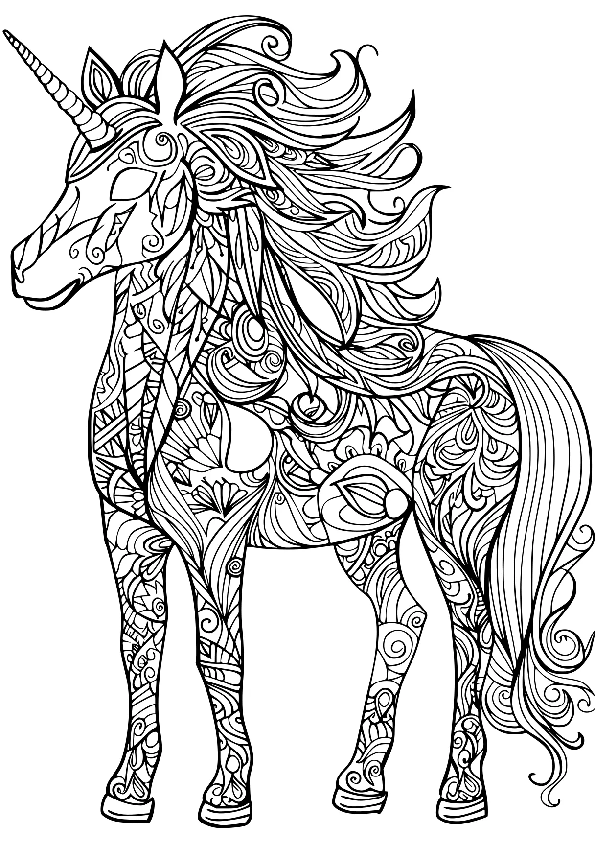 unicorn coloring pages horse, unicorn, pegasus, free page downloads