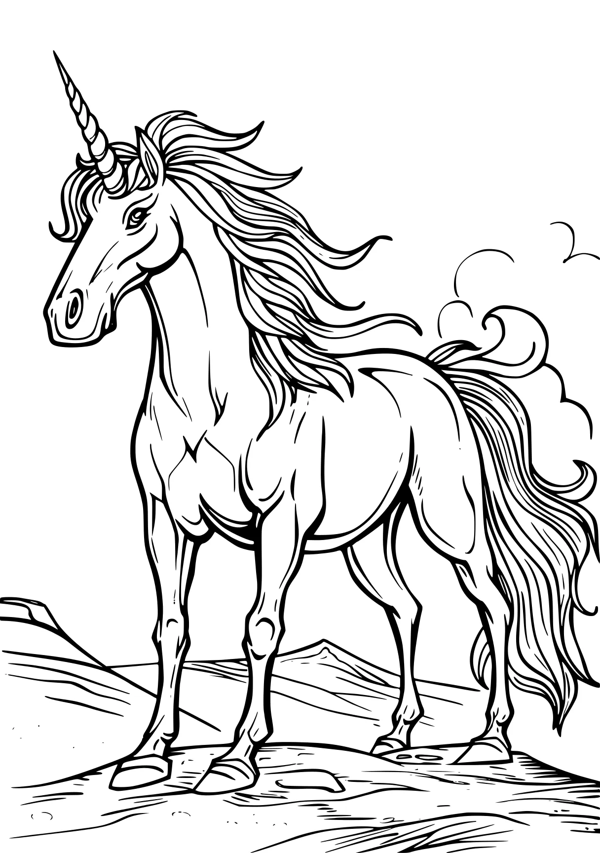 unicorn coloring horse, unicorn, pony, alicorn, pegasus, free page downloads