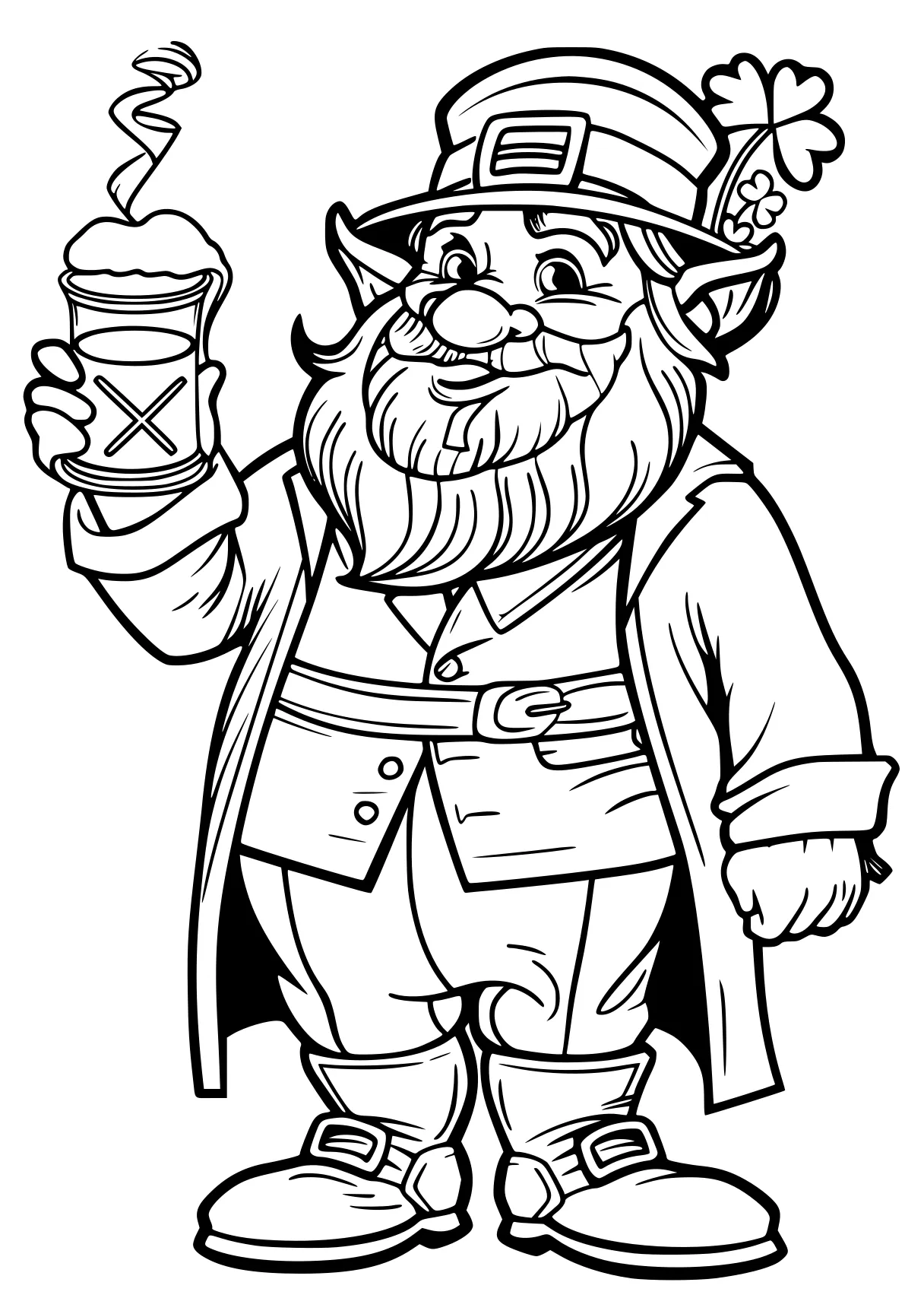 st patrick's day coloring pages gnome, leprechaun, wizard, illustrator, claus, free page downloads