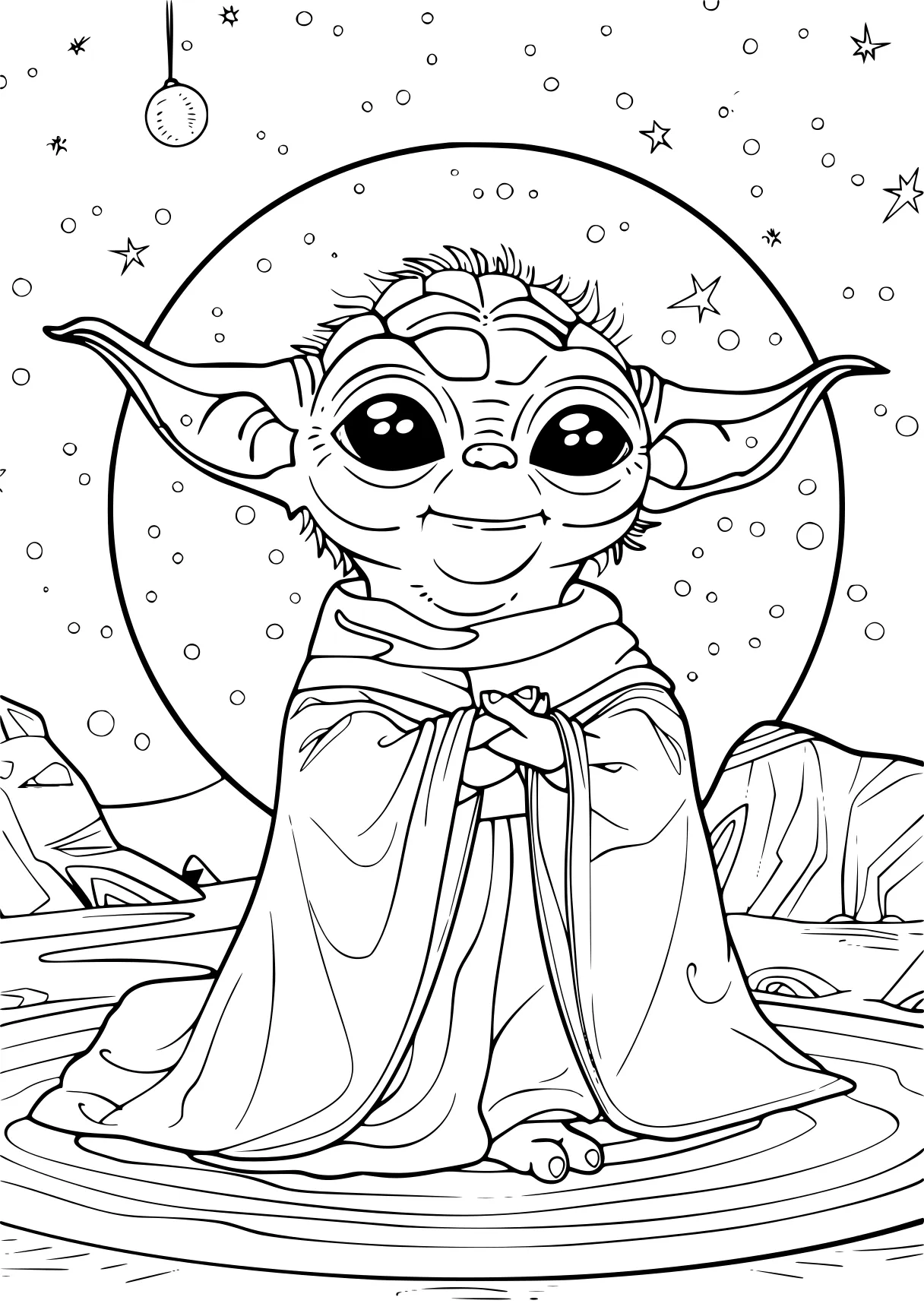 hardest coloring pages yoda, moana, obi, free page downloads