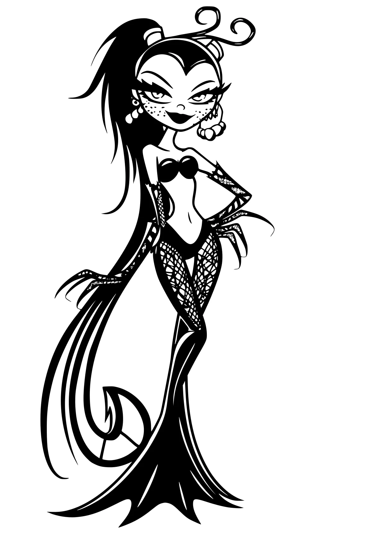 monster high coloring page widow, mermaid, siren, addams, witchy, free downloads